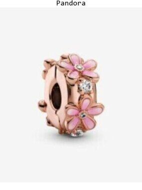 Pandora pink daisy clip-on charm